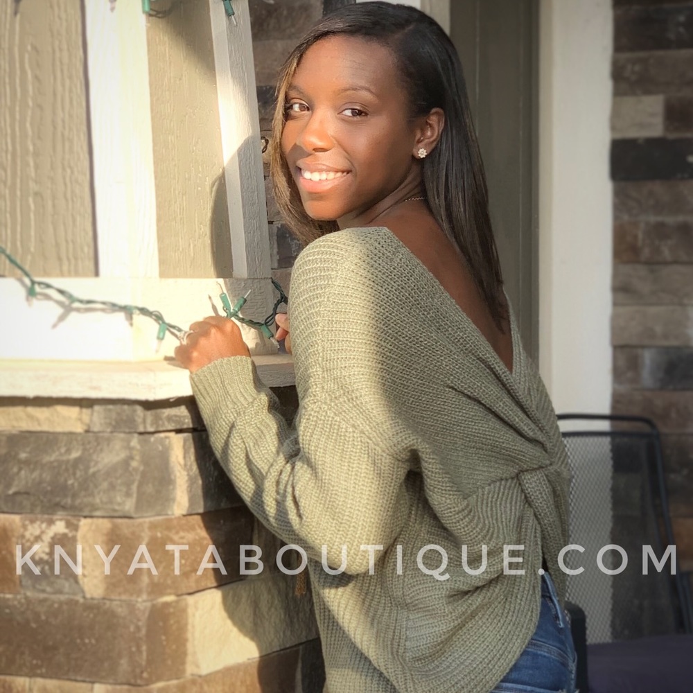 Sage Twist Back Sweater